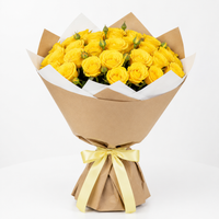 10 yellow baby roses bouquet with same-day flower delivery in Kuwait.