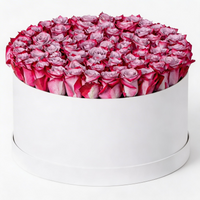 100 premium purple roses arranged in a luxury white flower box, perfect for all occasions with same-day flower delivery in Kuwait.