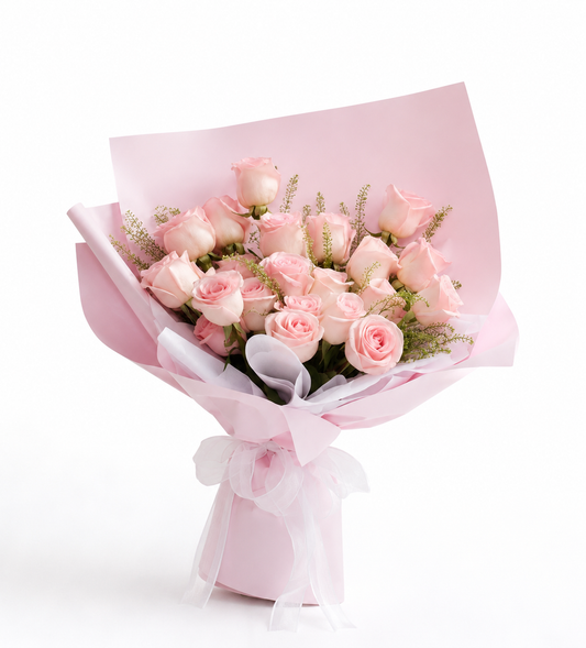Buy pink rose bouquet online in Kuwait for birthdays, anniversaries, love, and same-day delivery.