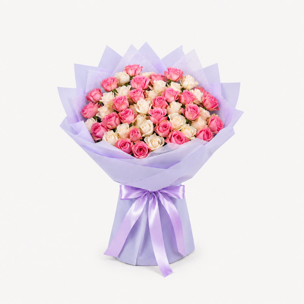 Luxury 20 White & Pink Baby Roses Bouquet with same-day flower delivery in Kuwait, handcrafted by expert florists. Freshness guaranteed.