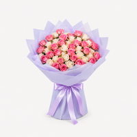Luxury 20 White & Pink Baby Roses Bouquet with same-day flower delivery in Kuwait, handcrafted by expert florists. Freshness guaranteed.