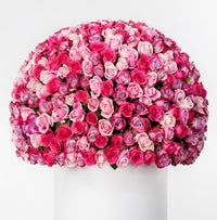 200 mixed roses arranged in a luxury white flower box with same-day flower delivery in Kuwait.