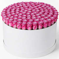 Luxury arrangement of 200 purple roses in a flower box from Flowers in Kuwait, available for same day flower delivery.
