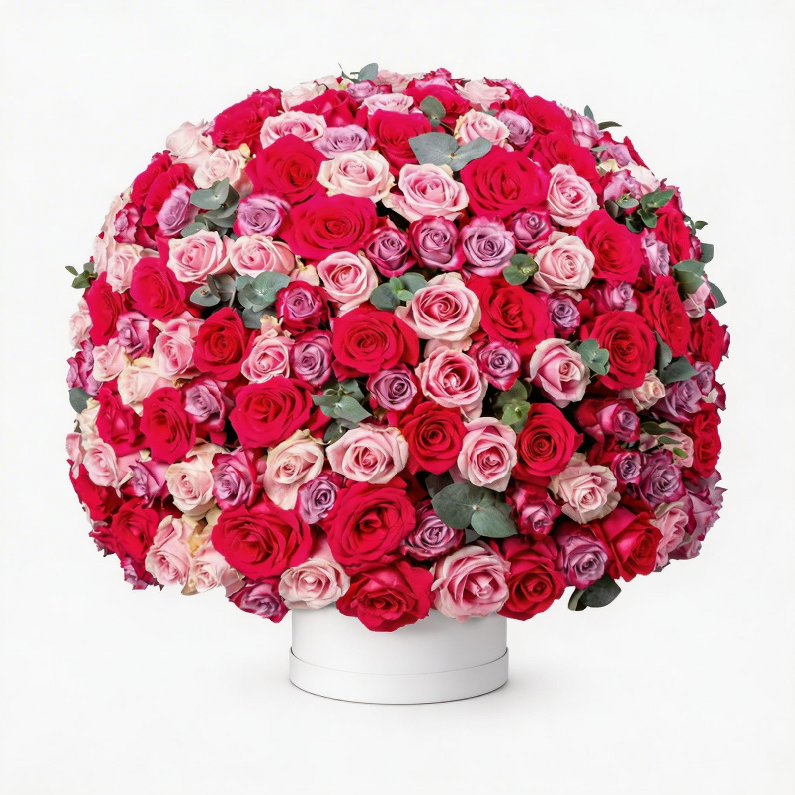 Eternal Pink Rose Hatbox Arrangement