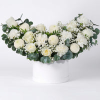 Elegant Ivory Floral Hatbox Arrangement