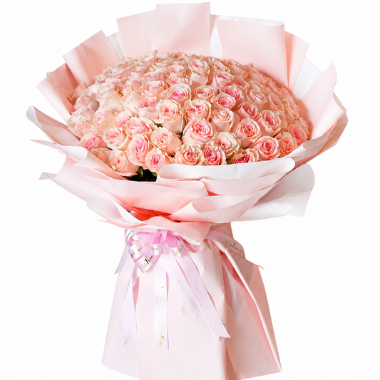 Luxury 100 Pink Roses Bouquet