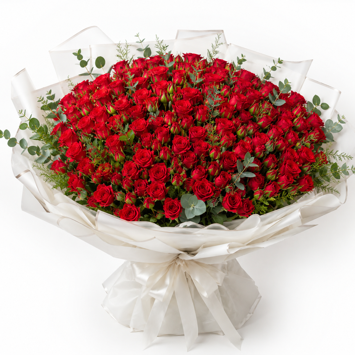 Luxurious Baby Rose Bouquet – 100 Premium Red Roses