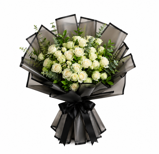 Luxury White Baby Rose Bouquet - 20 Stems
