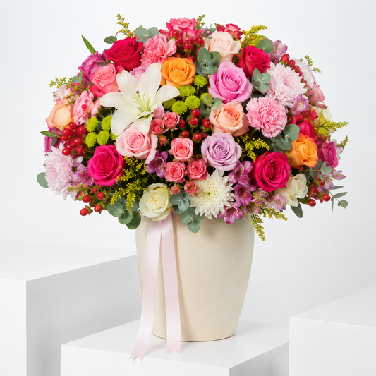 Royal Luxury Mixed Roses Vase Arrangement