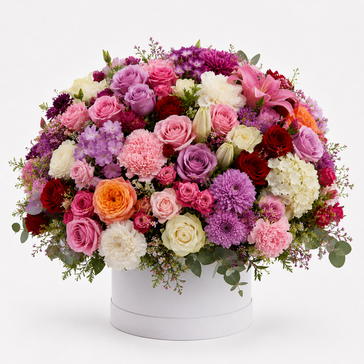 Luxury Mixed Flower Hat Box Birthday Arrangement