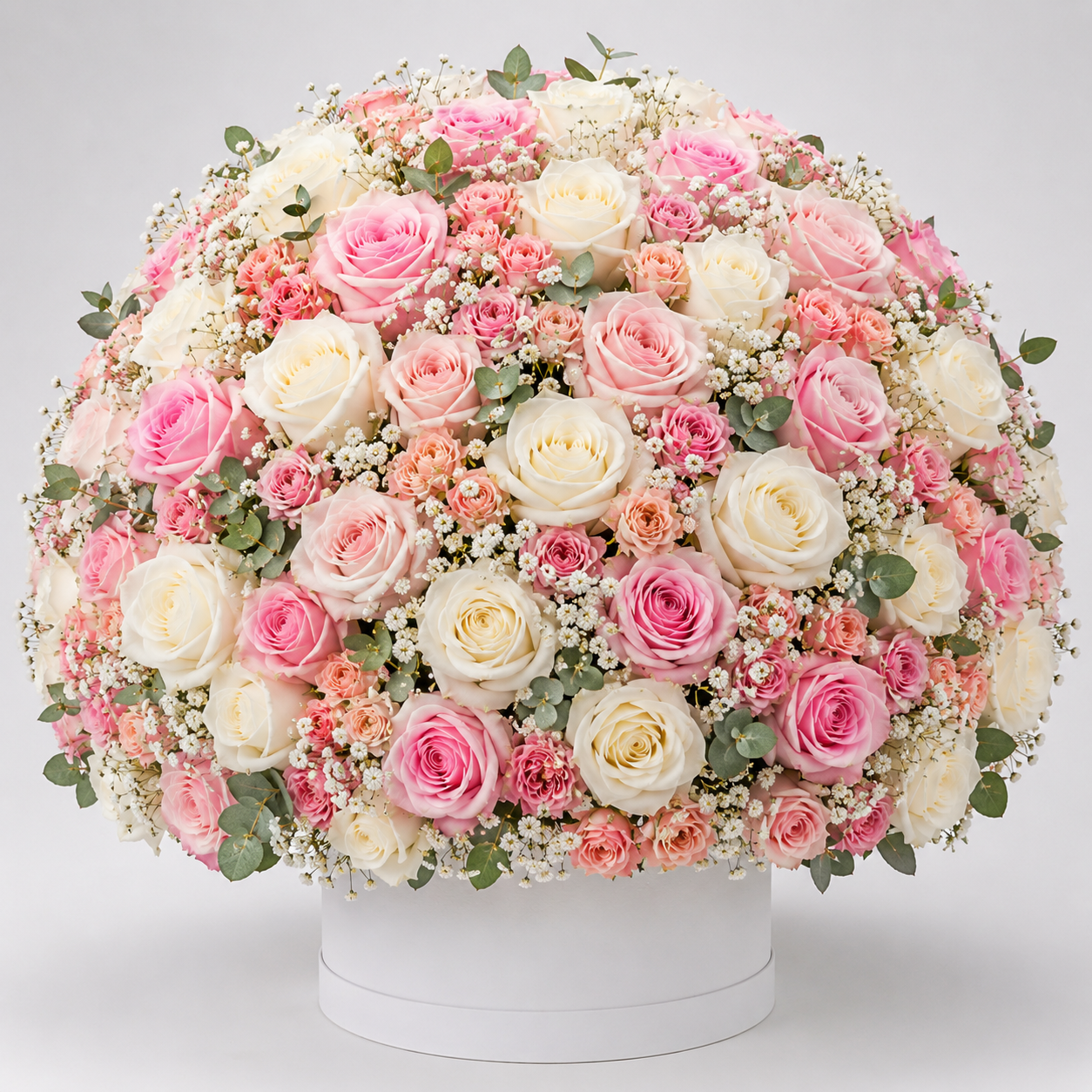 Luxury Mixed Roses & Baby Roses Flower Box Arrangement