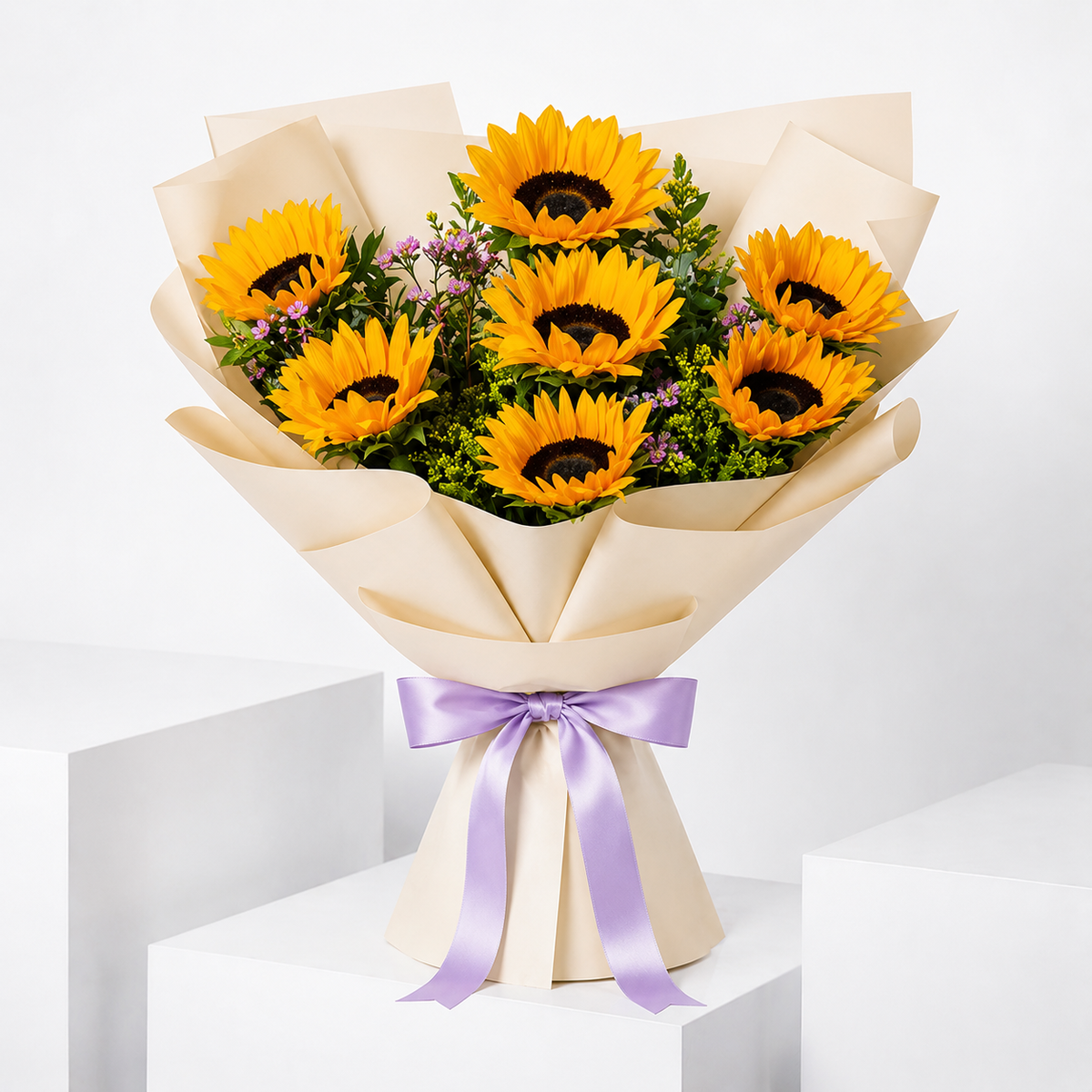 Golden Sunflower Bouquet | 7 Fresh Sunflowers