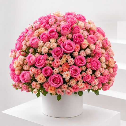 Pretty Pink & Peach Baby Rose Box