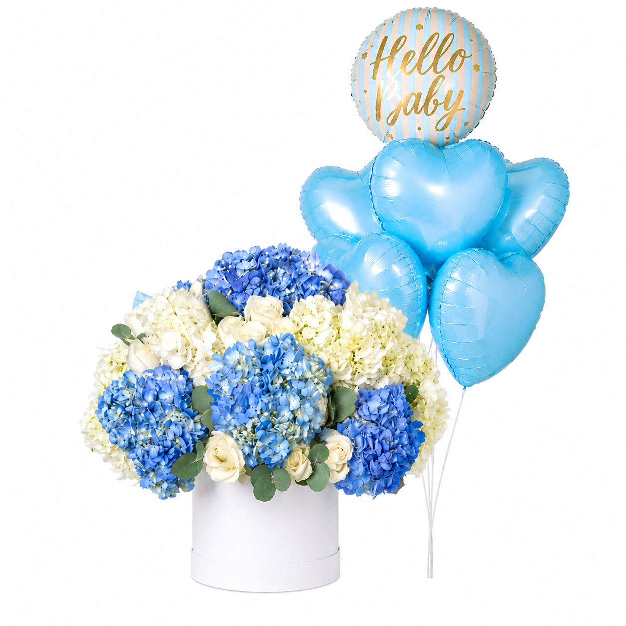 Luxurious Baby Boy Floral Arrangement Hydrangea