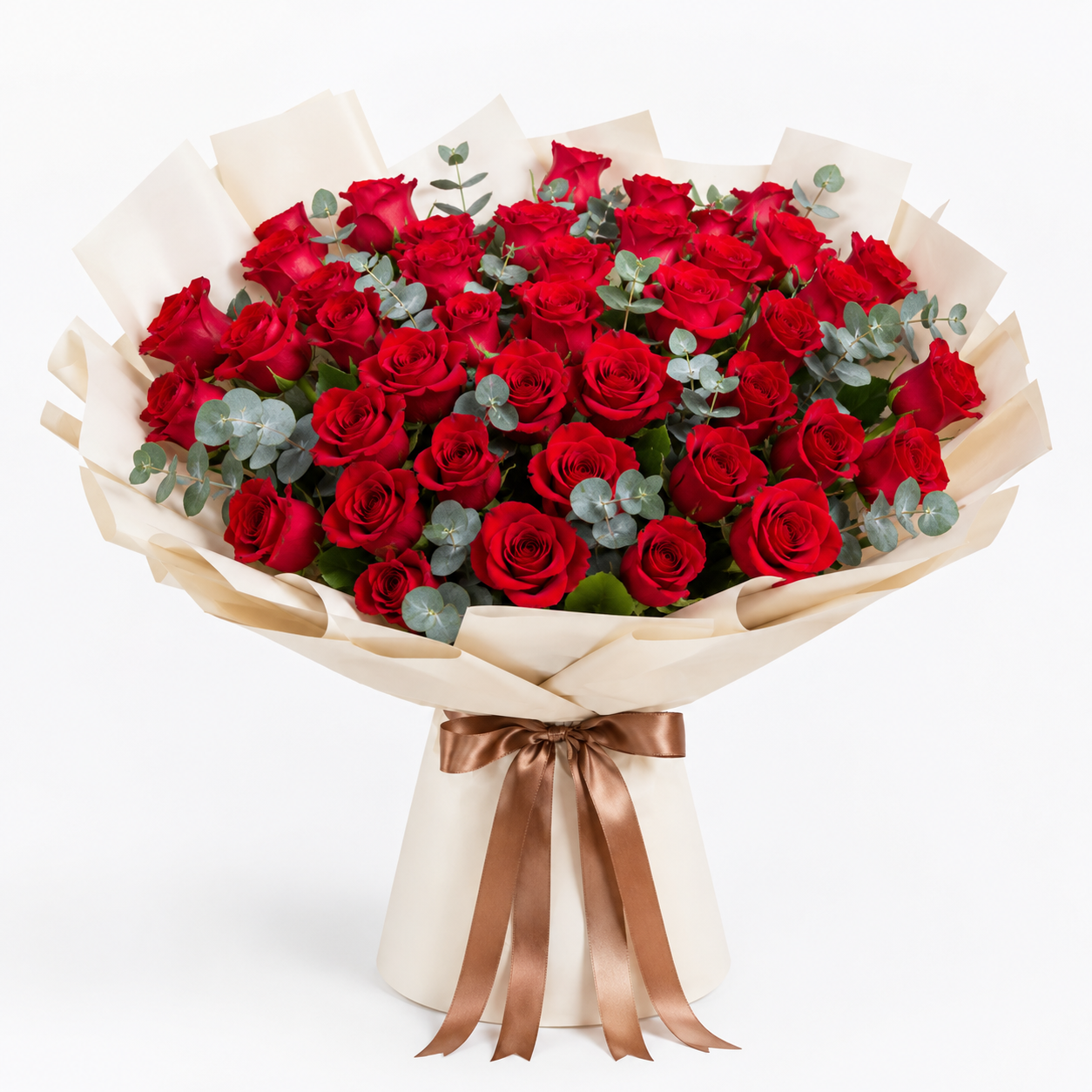 50 Luxurious Red Roses Bouquet