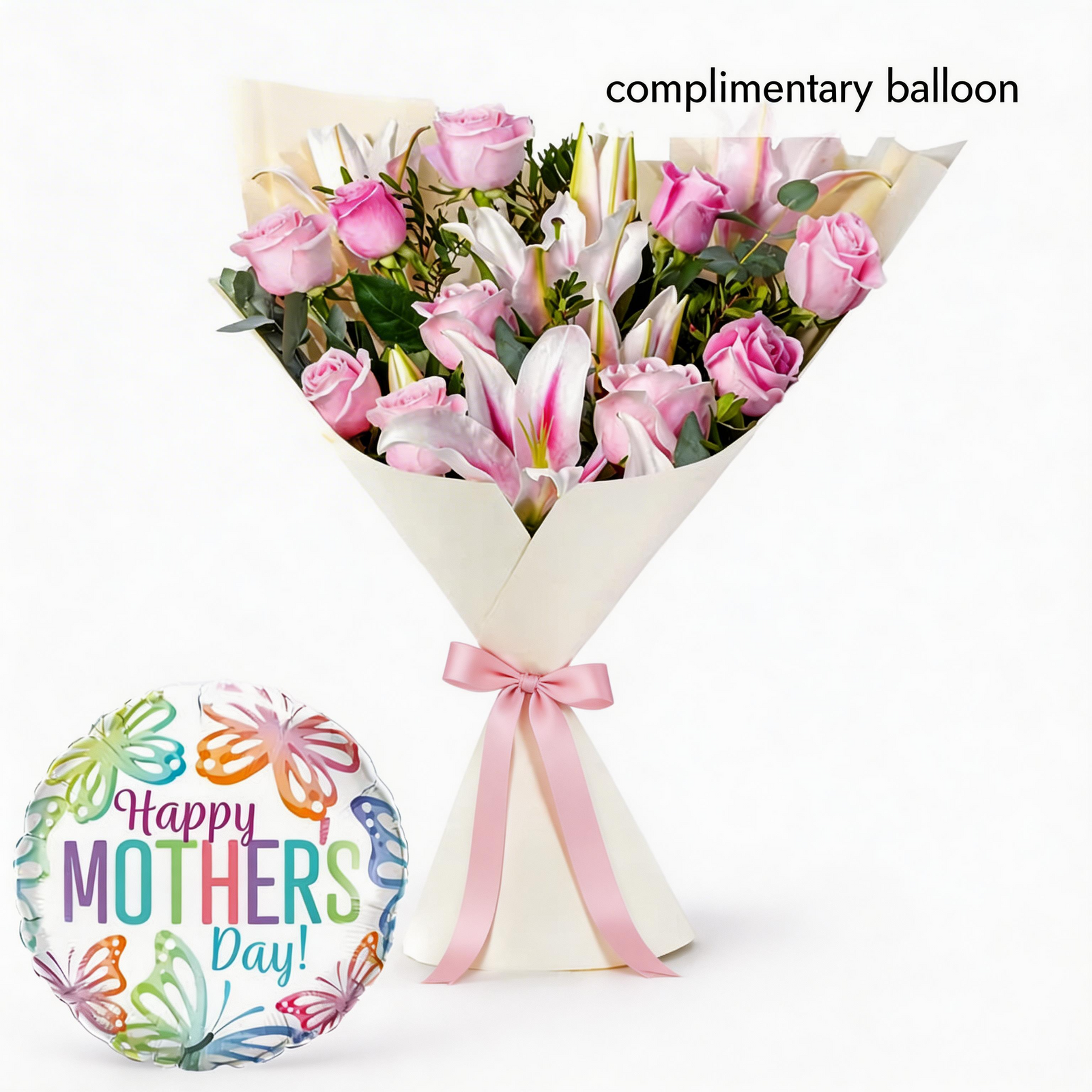Mother’s Day Wonderfully Pink Bouquet with Complimentary Celebration Balloon