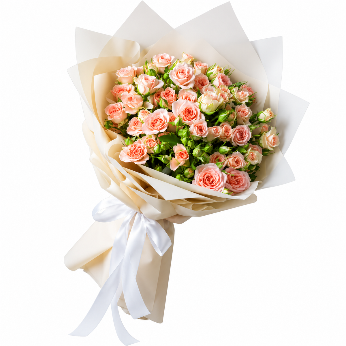 Peach Baby Roses Bouquet | 10 Stems