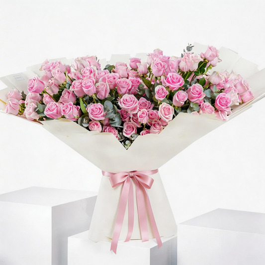 200 Long-Stem Pink Roses Luxury Bouquet