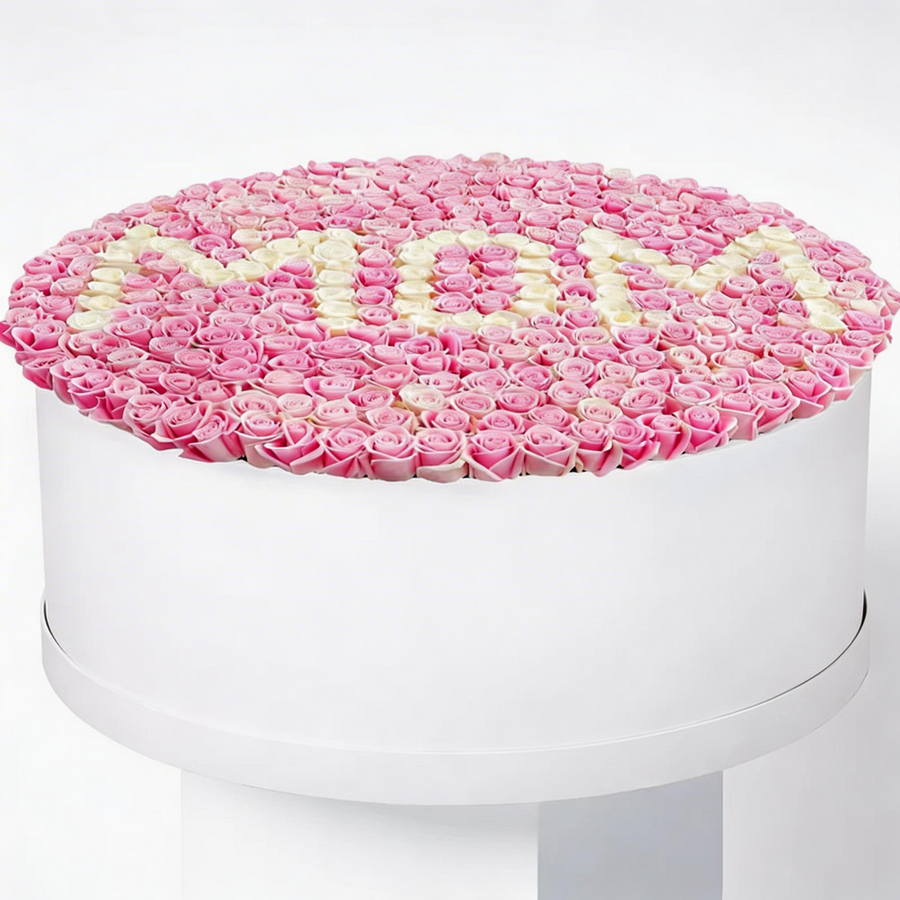 XXXL Pink Rose Hatbox Gift Arrangement