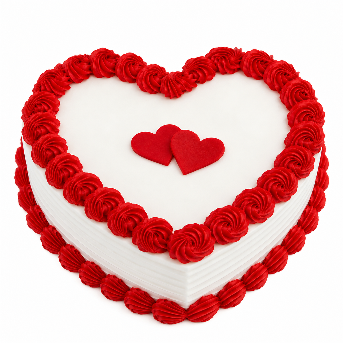 Red Heart Shape Vanilla Cake