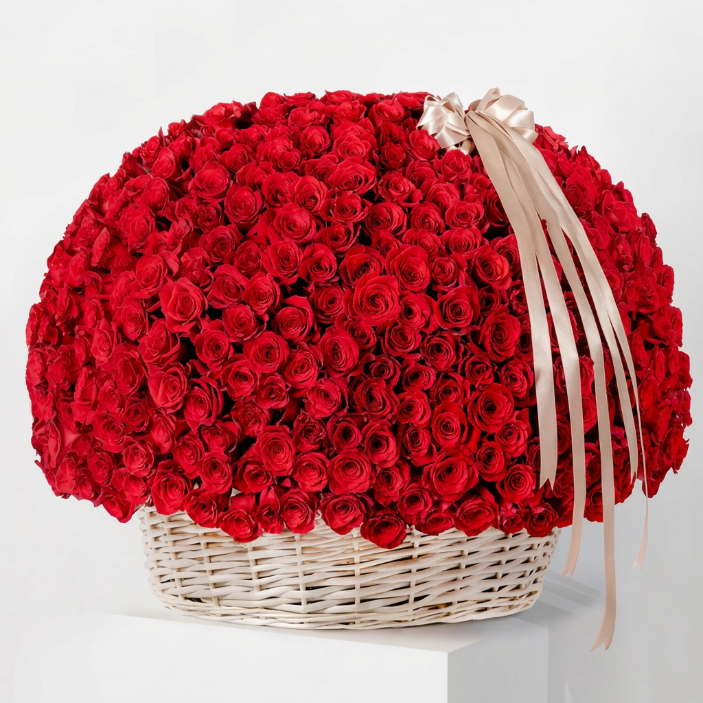 500 Grand Rose Flower Basket