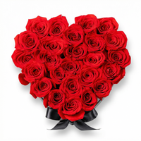 Elegant Red Heart Floral Box Arrangement – Heart-Shaped Flower Display