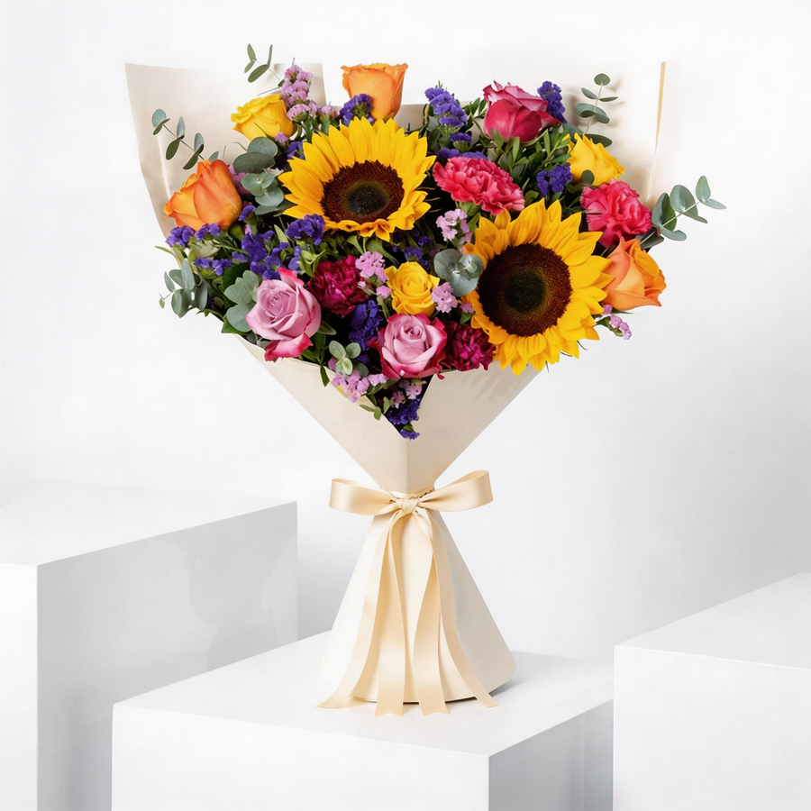 Golden Sunburst Mixed Flower Bouquet