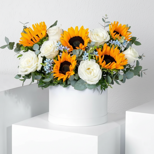 Sunlit White Rose Arrangement