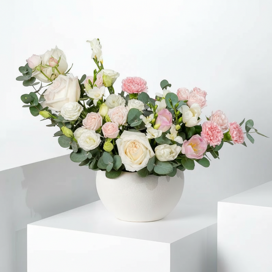 Blush Harmony Floral Vase Arrangement