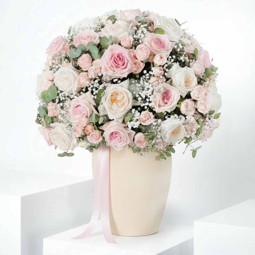 Adelle Elegant Ceramic Floral Vase Arrangement