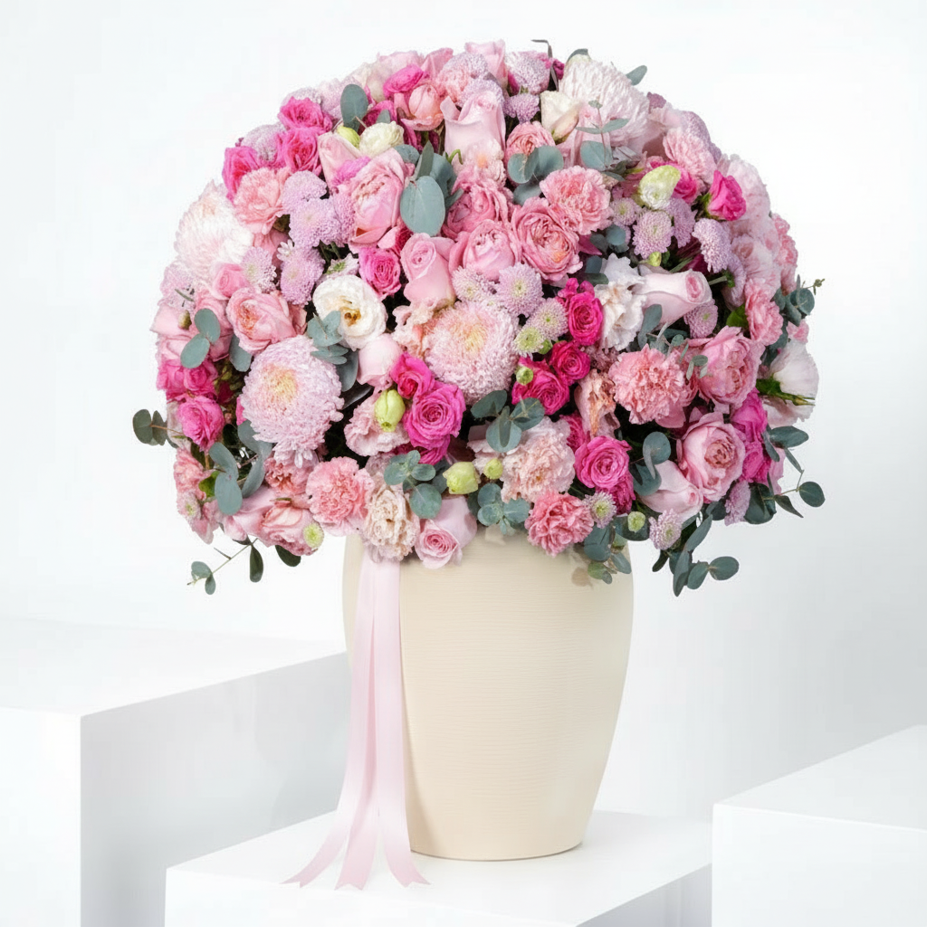 Alissa Blush Bloom Ceramic Vase Arrangement