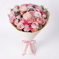 Pink Delight Hand-Tied Rose & Lisianthus Floral Bouquet
