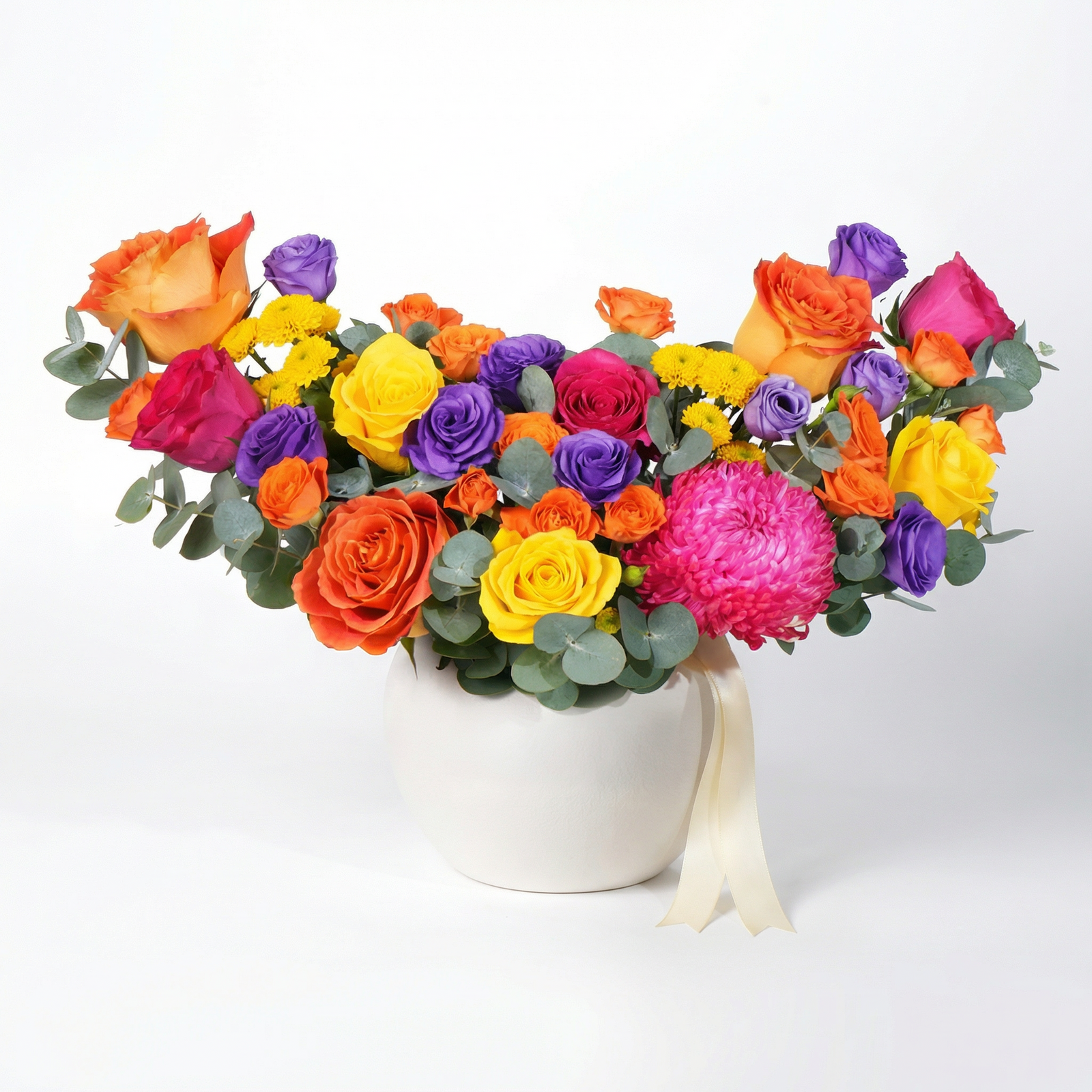 Vibrant Birthday Floral Arrangement in Modern Vase