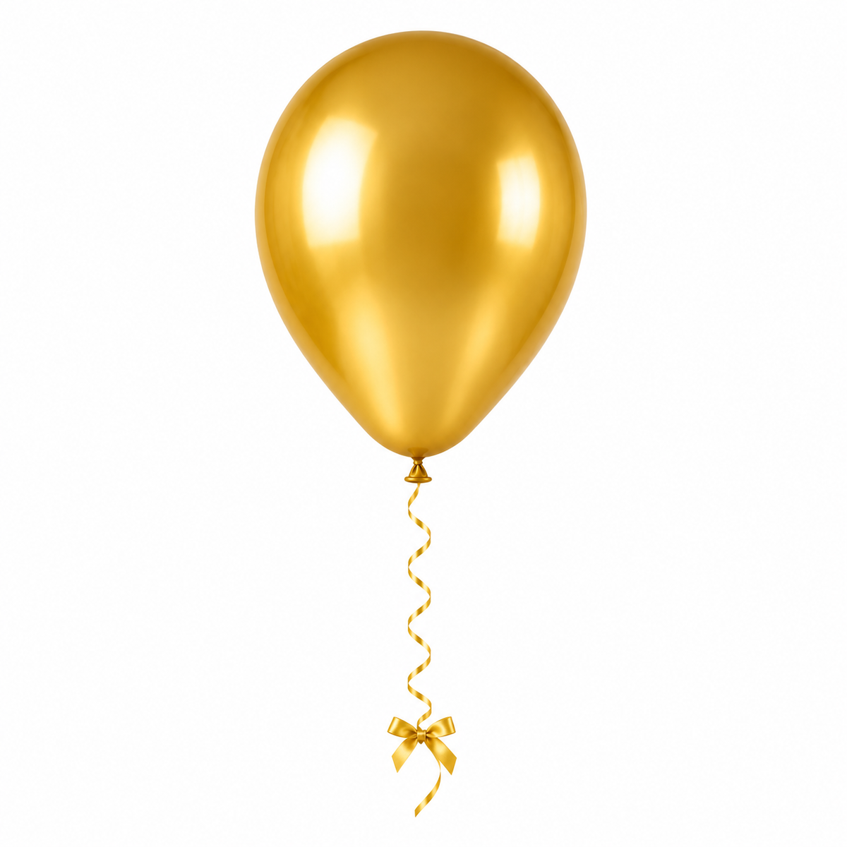 Premium metallic gold helium balloon with ribbon for same day delivery in Kuwait