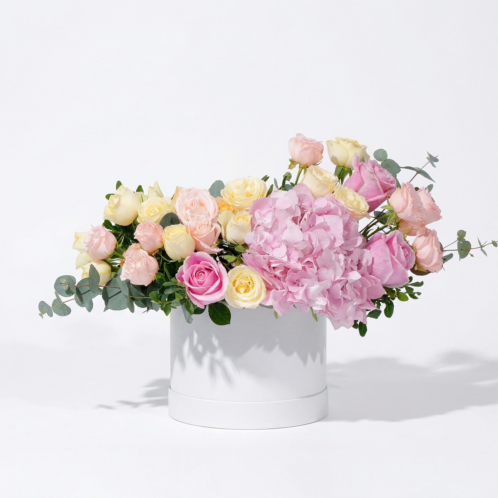 Petite Pink Florence Floral Hatbox Arrangement