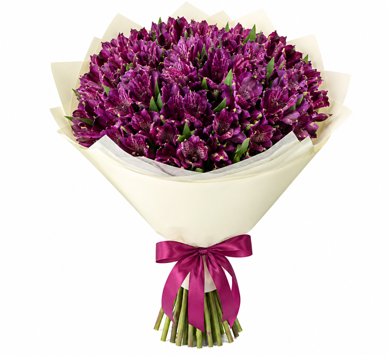 Luxury 30 purple Alstroemeria bouquet with same-day flower delivery in Kuwait, handcrafted by expert florists for every special occasion.