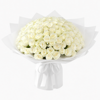 Luxury white roses anniversary bouquet with 100 fresh rose stems buy from flowers in kuwait