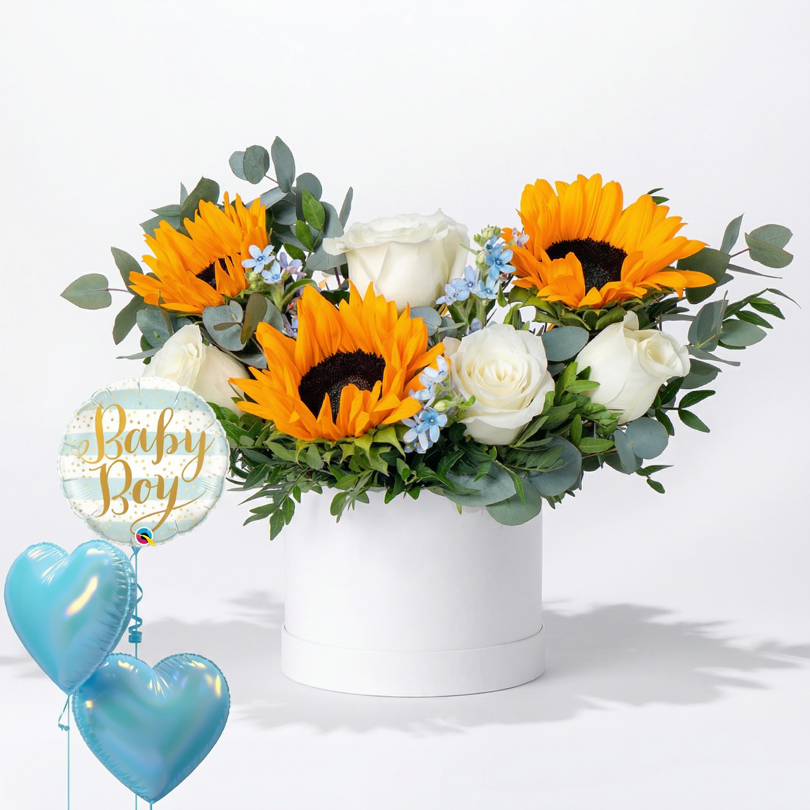 Baby Petite Skylight Floral Gift Box with Balloons