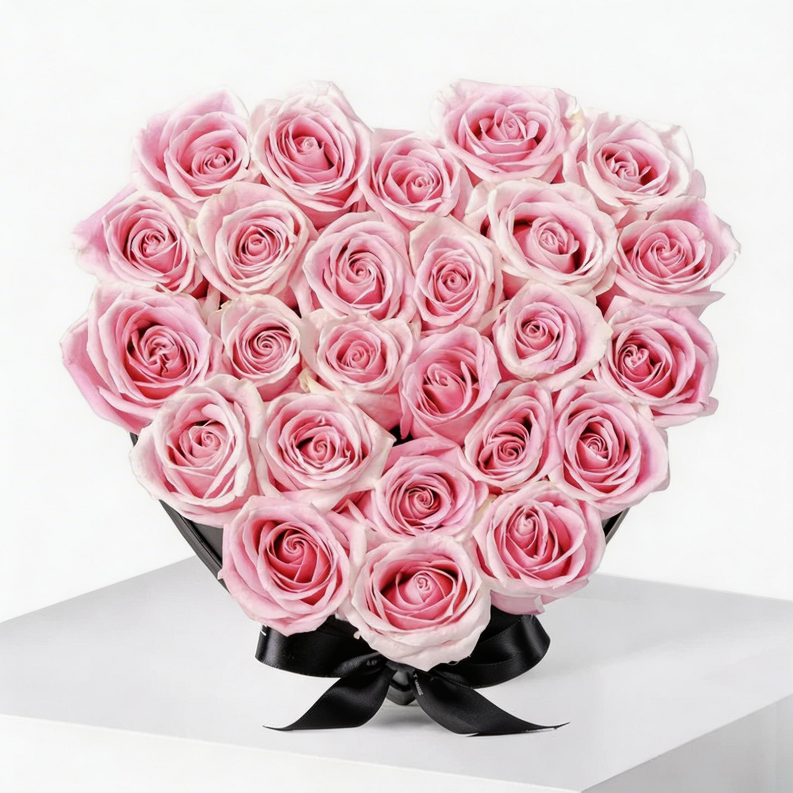 Blush Pink Heart-Shaped Floral Box Arrangement