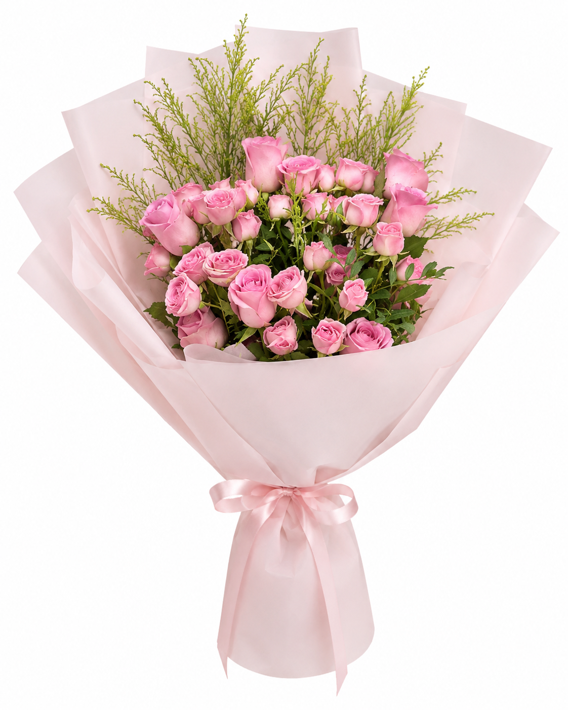 Buy pink roses and baby roses bouquet online in Kuwait with same-day flower delivery for birthdays, Valentine's Day, and love.