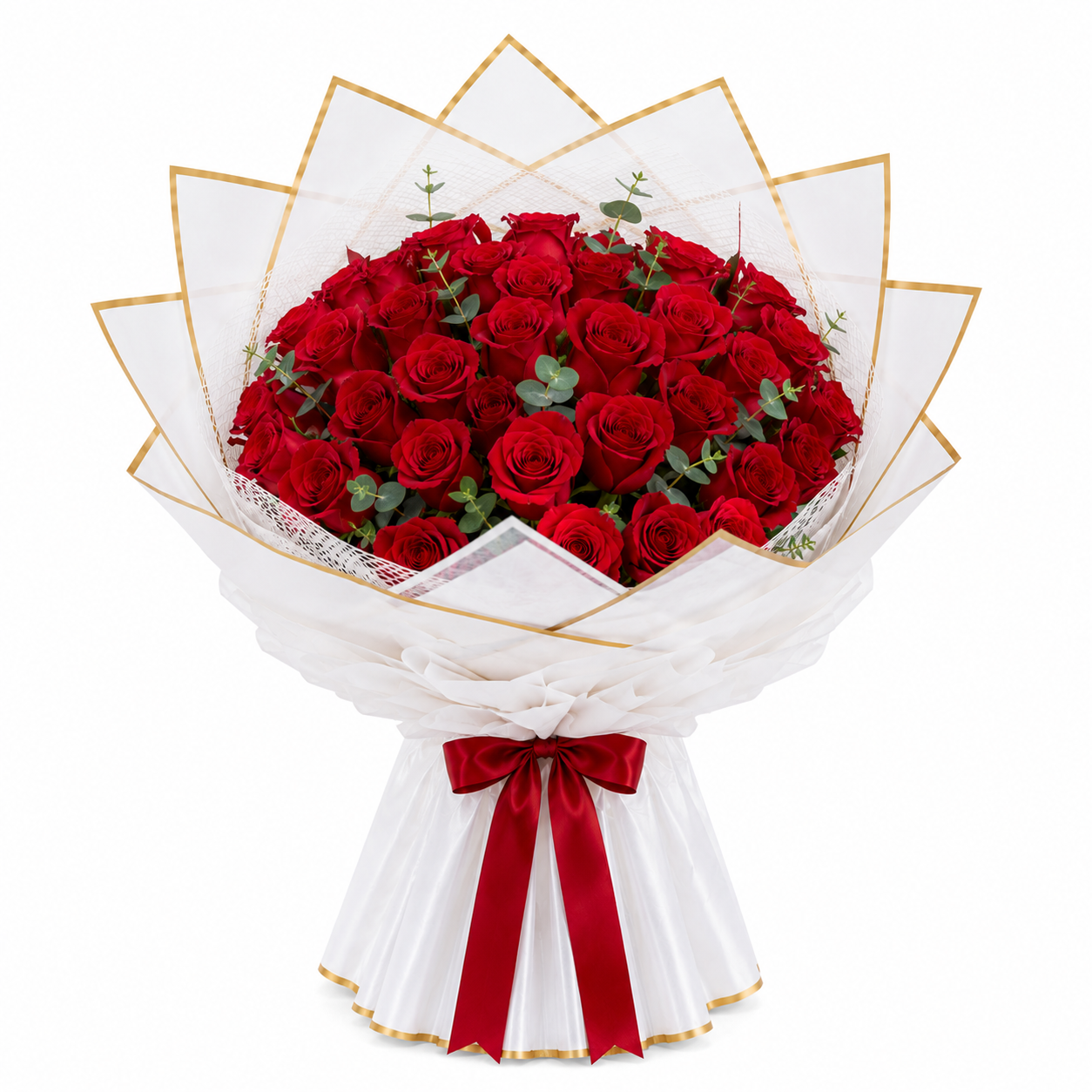 Red Rose Bouquet with fresh premium roses for same-day flower delivery in Kuwait.