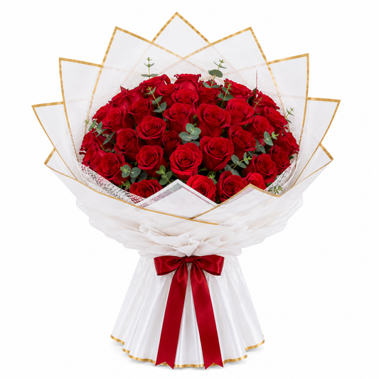 Red Rose Bouquet with fresh premium roses for same-day flower delivery in Kuwait.