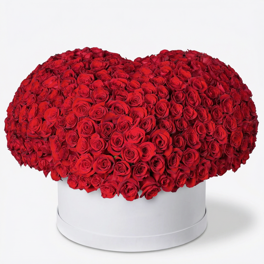 500 Red Roses 3D Heart Box