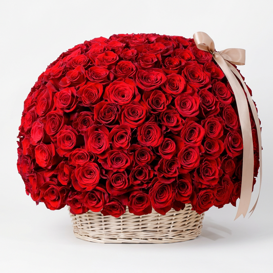 Royal 200 Red Roses Basket