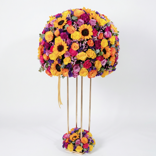 Luxury Sunflower & Rose Floral Stand