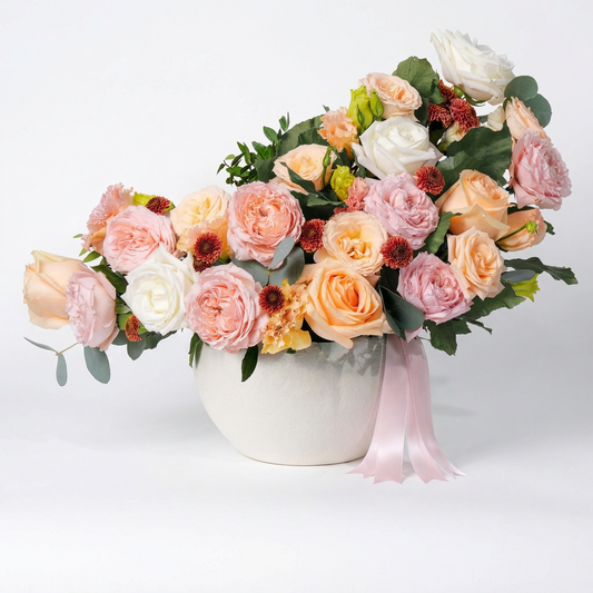Luxury Blush Garden Roses Arrangement