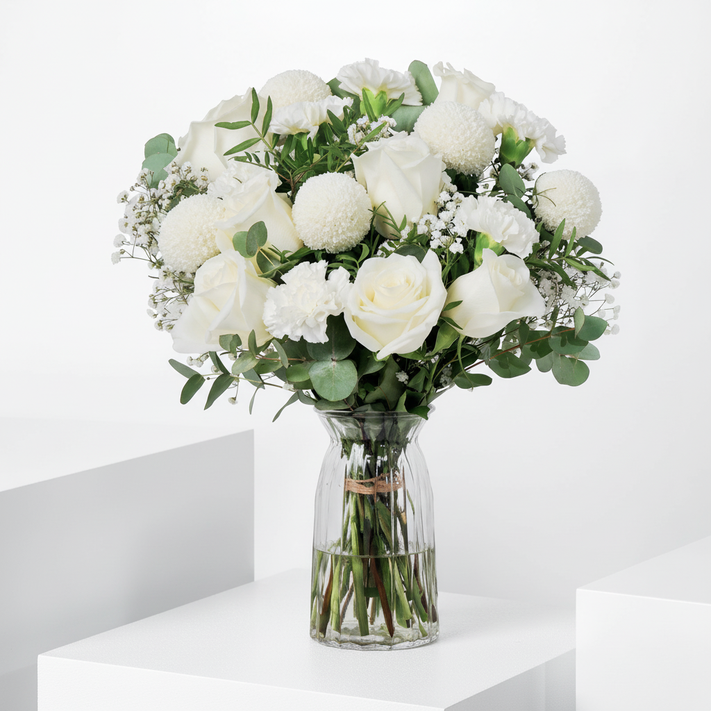 Ivory Bloom Harmony Vase Arrangement