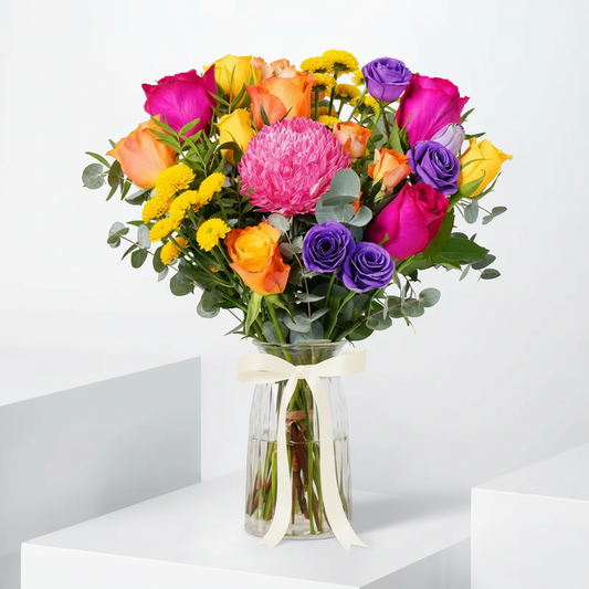 Colorful Bloom Vase Arrangement