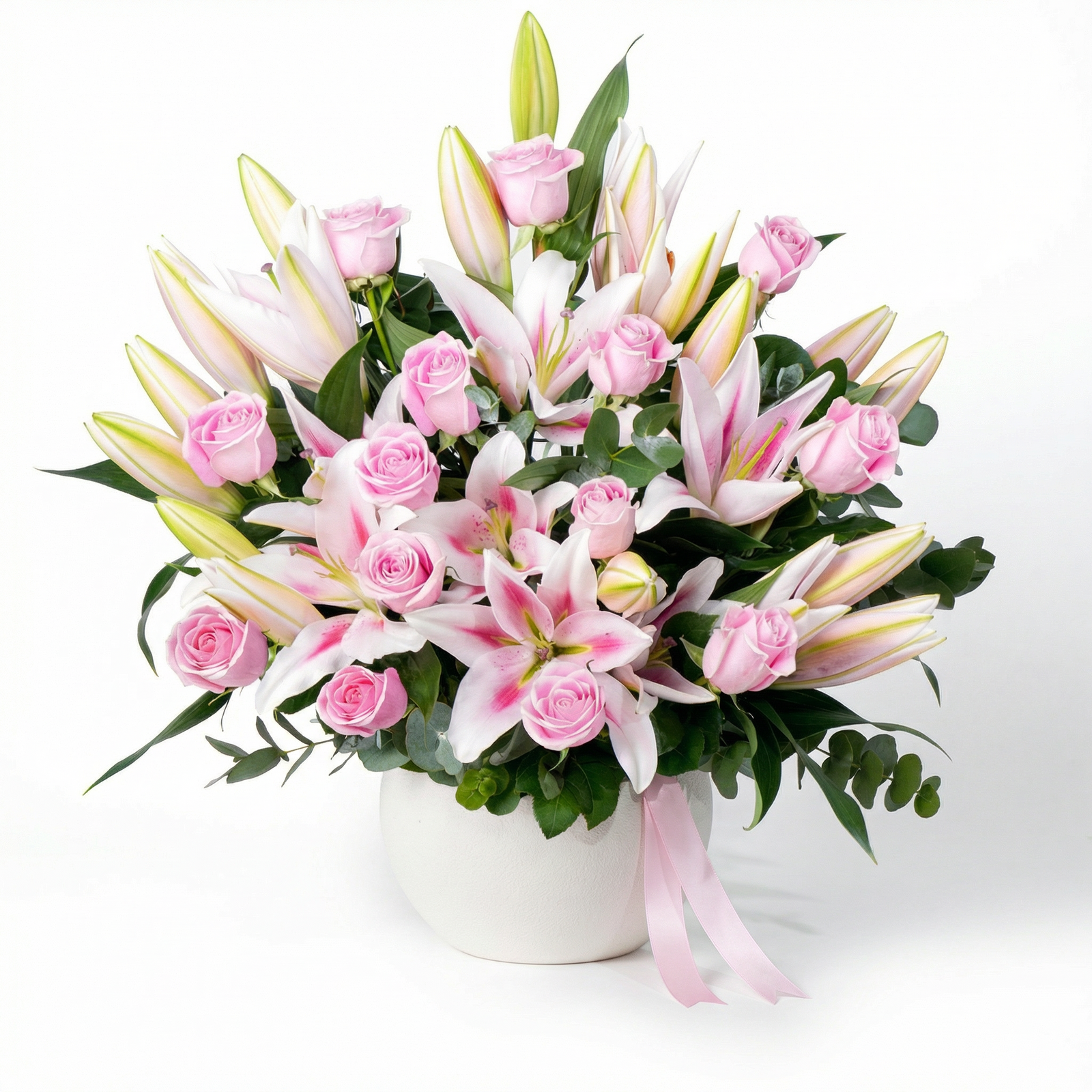 Golden Glow Floral Arrangement in Glass Vase