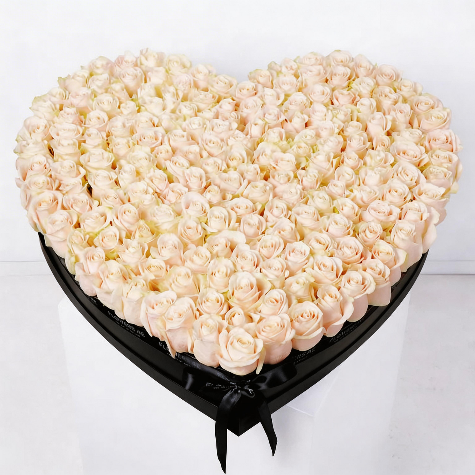 Elegant White Rose Heart Box – XL Floral Arrangement (Approx. 180 Roses)